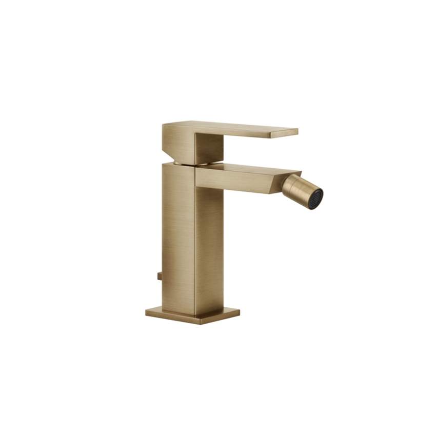 Immagine di Gessi RETTANGOLO miscelatore bidet H.15 cm, con scarico e flessibili di collegamento, finitura warm bronze brushed PVD 20007#726