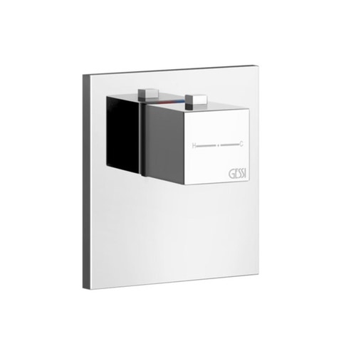Immagine di Gessi RETTANGOLO SHOWER miscelatore termostatico per doccia, da incasso, ad alta portata, senza corpo incasso, finitura cromo 43252#031