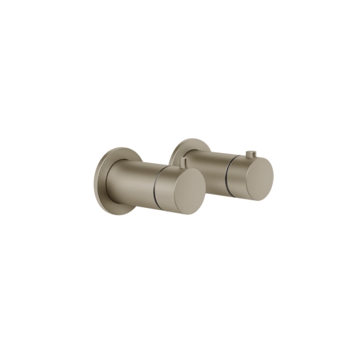 Immagine di Gessi SHOWER miscelatore termostatico per doccia, a parete, 3 uscite, senza corpo incasso, finitura finox brushed nickel 63335#149