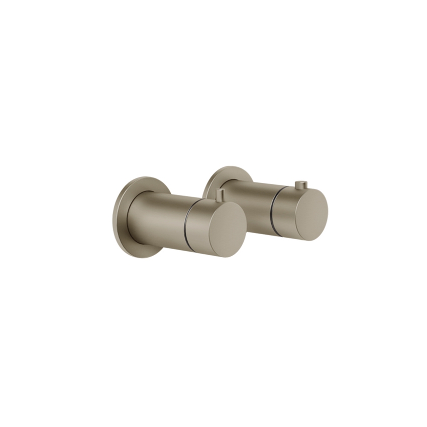 Immagine di Gessi ANELLO miscelatore termostatico per doccia, a parete, 3 uscite, finitura finox brushed nickel 63335#149