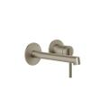Immagine di Gessi INGRANAGGIO miscelatore lavabo, a parete, P.17 cm, senza scarico e senza corpo incasso, finitura finox brushed nickel 63581#149