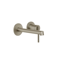 Immagine di Gessi INGRANAGGIO miscelatore lavabo, a parete, P.17 cm, senza scarico e senza corpo incasso, finitura finox brushed nickel 63581#149
