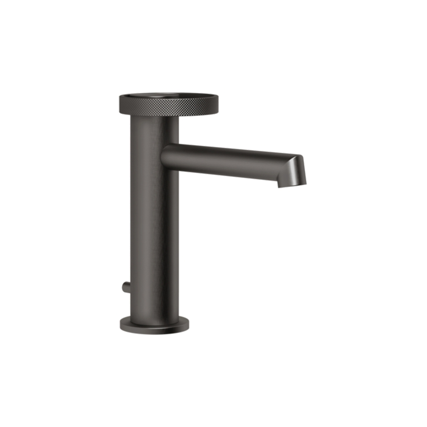 Immagine di Gessi ANELLO miscelatore lavabo H.17 cm con scarico, con flessibili di collegamento, finitura black metal brushed PVD 63301#707