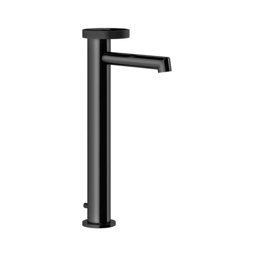 Immagine di Gessi ANELLO miscelatore lavabo H.32 cm, con scarico e con flessibili di collegamento, finitura black metal PVD 63303#706