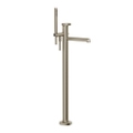 Immagine di Gessi ANELLO miscelatore vasca da terra, senza corpo incasso, finitura finox brushed nickel 63328#149