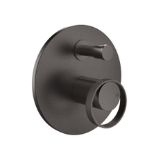 Immagine di Gessi ANELLO miscelatore a parete, 2 uscite, con deviatore automatico bagno/doccia, finitura black metal brushed PVD 63377#707