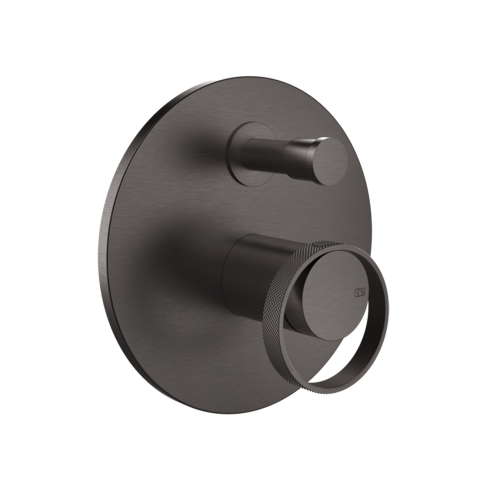 Immagine di Gessi ANELLO miscelatore a parete, 2 uscite, con deviatore automatico bagno/doccia, finitura black metal brushed PVD 63377#707