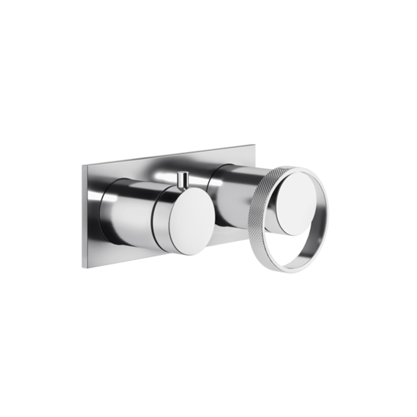 Immagine di Gessi ANELLO miscelatore a parete, 2 uscite, con deviatore automatico bagno/doccia, finitura cromo 63379#031