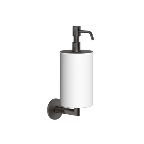 Immagine di Gessi ANELLO porta dispenser a parete colore bianco, finitura black metal brushed PVD 63713#707