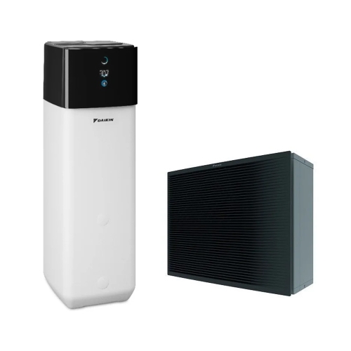Immagine di Daikin ALTHERMA 3 H HT ECH2O COMPACT BIV pompa di calore bivalente per riscaldamento, raffrescamento e produzione ACS | unità esterna trifase 18 kW accumulo 500 l. ETSXB16P50E+EPRA18DW17