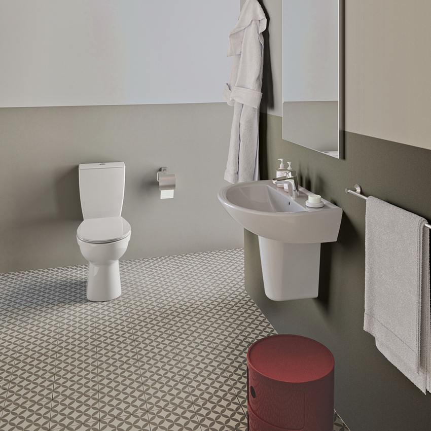 Immagine di Ideal Standard EUROVIT lavabo L.60 cm, con foro per rubinetteria e troppopieno, colore bianco finitura lucido W332301