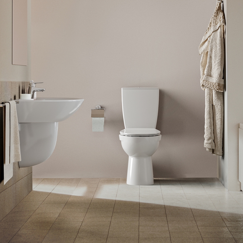 Immagine di Ideal Standard EUROVIT lavabo L.60 cm, con foro per rubinetteria e troppopieno, colore bianco finitura lucido W332301