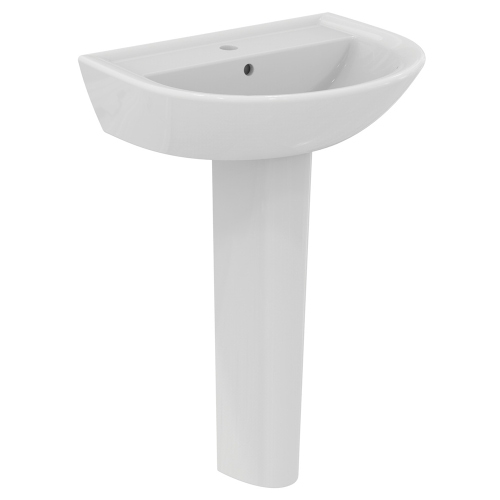 Immagine di Ideal Standard EUROVIT lavabo L.60 cm, con foro per rubinetteria e troppopieno, colore bianco finitura lucido W332301