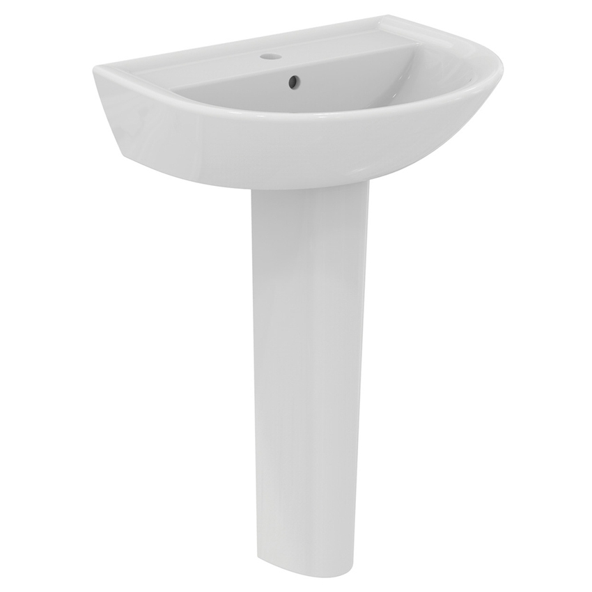 Immagine di Ideal Standard EUROVIT lavabo L.60 cm, con foro per rubinetteria e troppopieno, colore bianco finitura lucido W332301