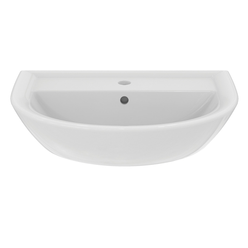 Immagine di Ideal Standard EUROVIT lavabo L.60 cm, con foro per rubinetteria e troppopieno, colore bianco finitura lucido W332301