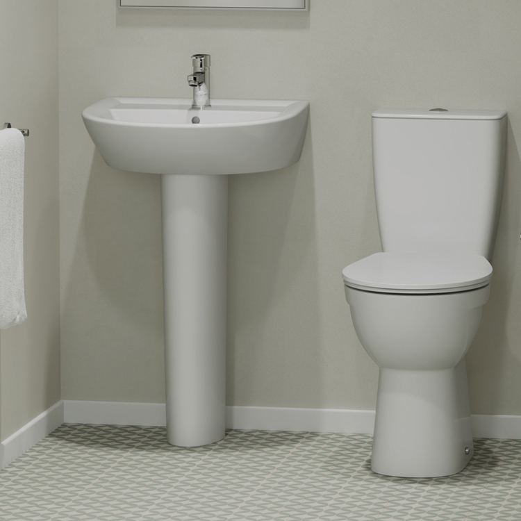 Colonna Per Lavabo Ideal Standard Eurovit Quarzo - Bianco, 1 Foro, Installazione Libera E Sostenibile