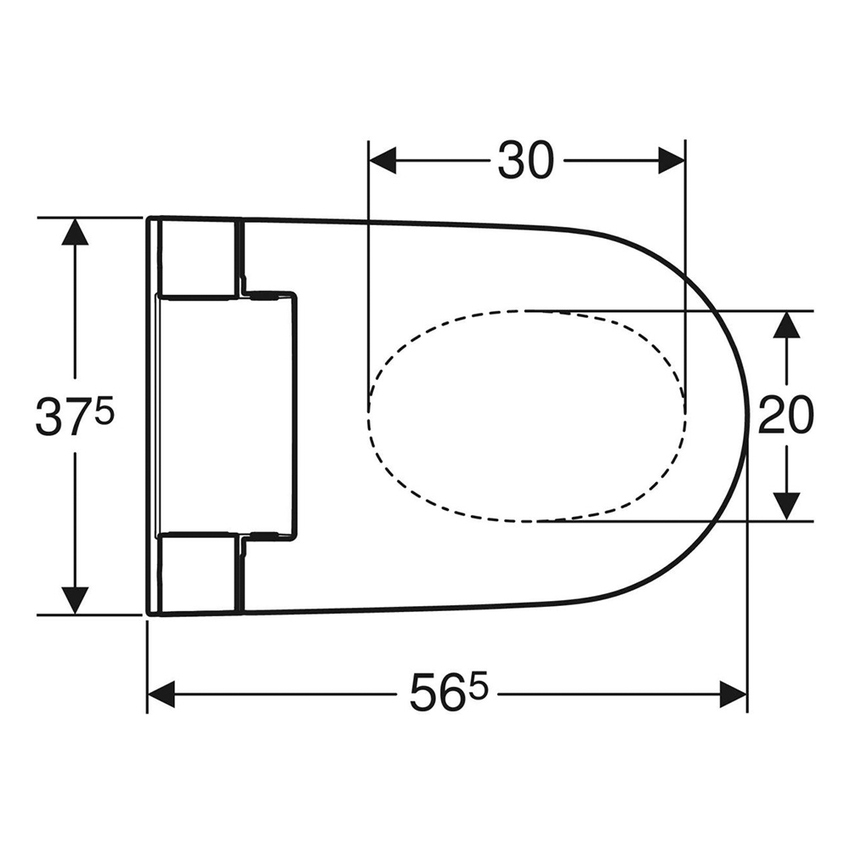 Immagine di Geberit AQUACLEAN ALBA vaso sospeso, senza brida, completo di sedile con funzione bidet a chiusura ammortizzata, colore bianco finitura lucido 146.350.01.1