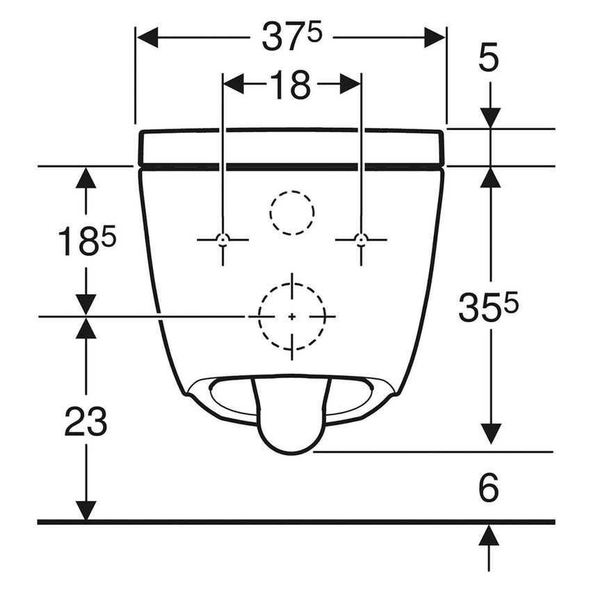 Immagine di Geberit AQUACLEAN ALBA vaso sospeso, senza brida, completo di sedile con funzione bidet a chiusura ammortizzata, colore bianco finitura lucido 146.350.01.1