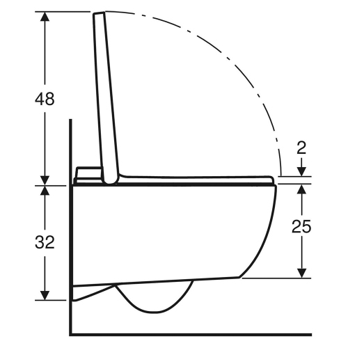 Immagine di Geberit AQUACLEAN ALBA vaso sospeso, senza brida, completo di sedile con funzione bidet a chiusura ammortizzata, colore bianco finitura lucido 146.350.01.1