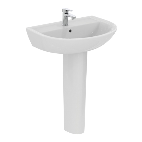 Immagine di Ideal Standard EUROVIT lavabo L.65 cm, con foro per rubinetteria e troppopieno, colore bianco finitura lucido W332201