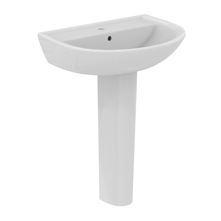 Immagine di Ideal Standard EUROVIT lavabo L.65 cm, con foro per rubinetteria e troppopieno, colore bianco finitura lucido W332201