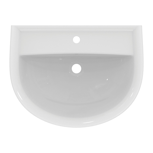 Immagine di Ideal Standard EUROVIT lavabo L.65 cm, con foro per rubinetteria e troppopieno, colore bianco finitura lucido W332201