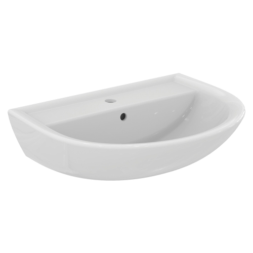 Immagine di Ideal Standard EUROVIT lavabo L.65 cm, con foro per rubinetteria e troppopieno, colore bianco finitura lucido W332201