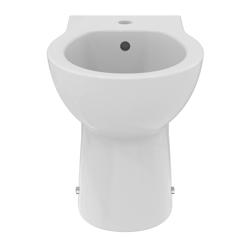 Immagine di Ideal Standard EUROVIT bidet a terra, a filo parete, con foro per rubinetteria e troppopieno, colore bianco finitura lucido W330501