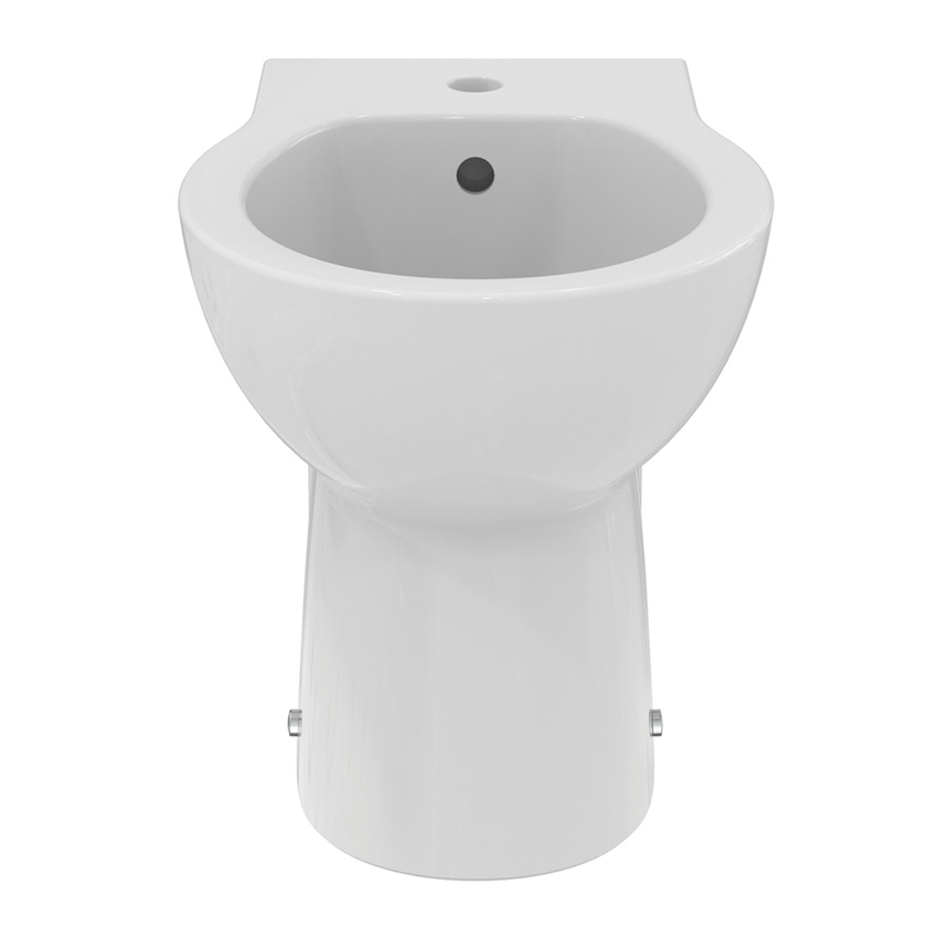 Immagine di Ideal Standard EUROVIT bidet a terra, a filo parete, con foro per rubinetteria e troppopieno, colore bianco finitura lucido W330501