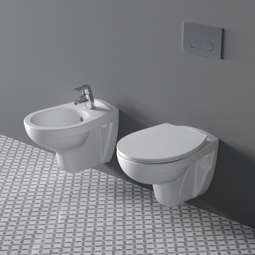 Immagine di Ideal Standard EUROVIT bidet sospeso, con foro per rubinetteria e troppopieno, colore bianco finitura lucido V493101