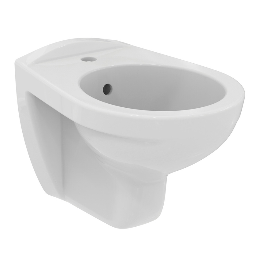 Immagine di Ideal Standard EUROVIT bidet sospeso, con foro per rubinetteria e troppopieno, colore bianco finitura lucido V493101