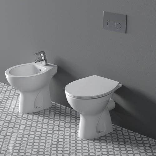 Immagine di Ideal Standard EUROVIT vaso a terra, con scarico a pavimento universale, senza sedile, colore bianco finitura lucido W333201