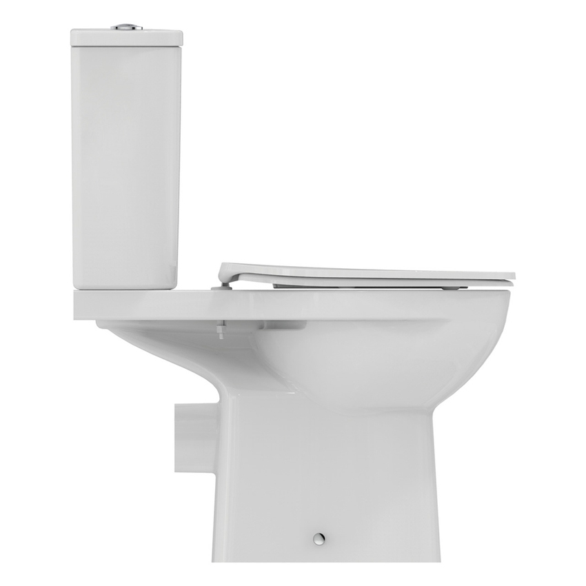 Immagine di Ideal Standard EUROVIT vaso monoblocco per cassetta, con scarico a pavimento, senza sedile, colore bianco finitura lucido T355301