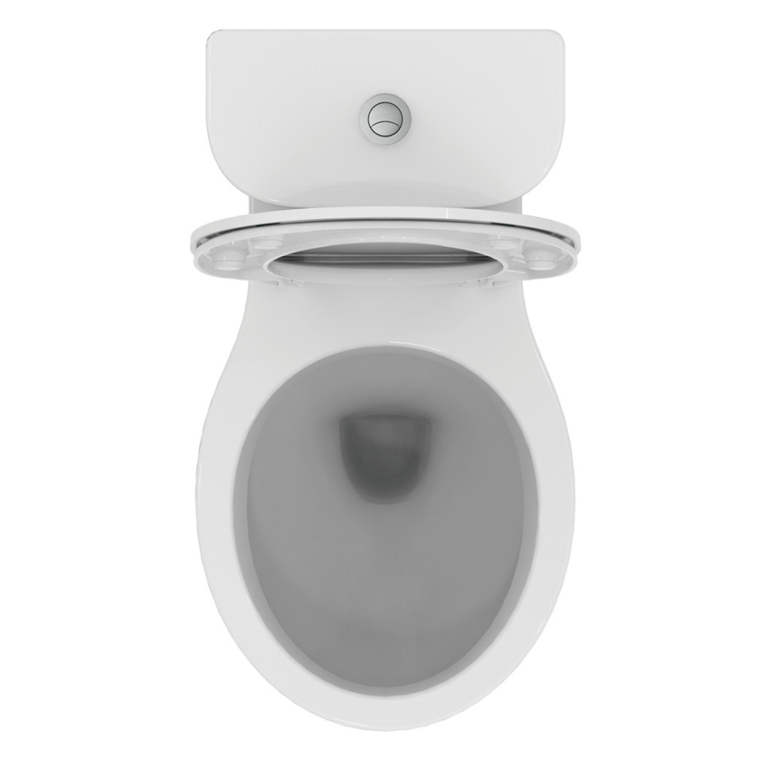 Immagine di Ideal Standard EUROVIT vaso monoblocco per cassetta, con scarico a pavimento, senza sedile, colore bianco finitura lucido T355301