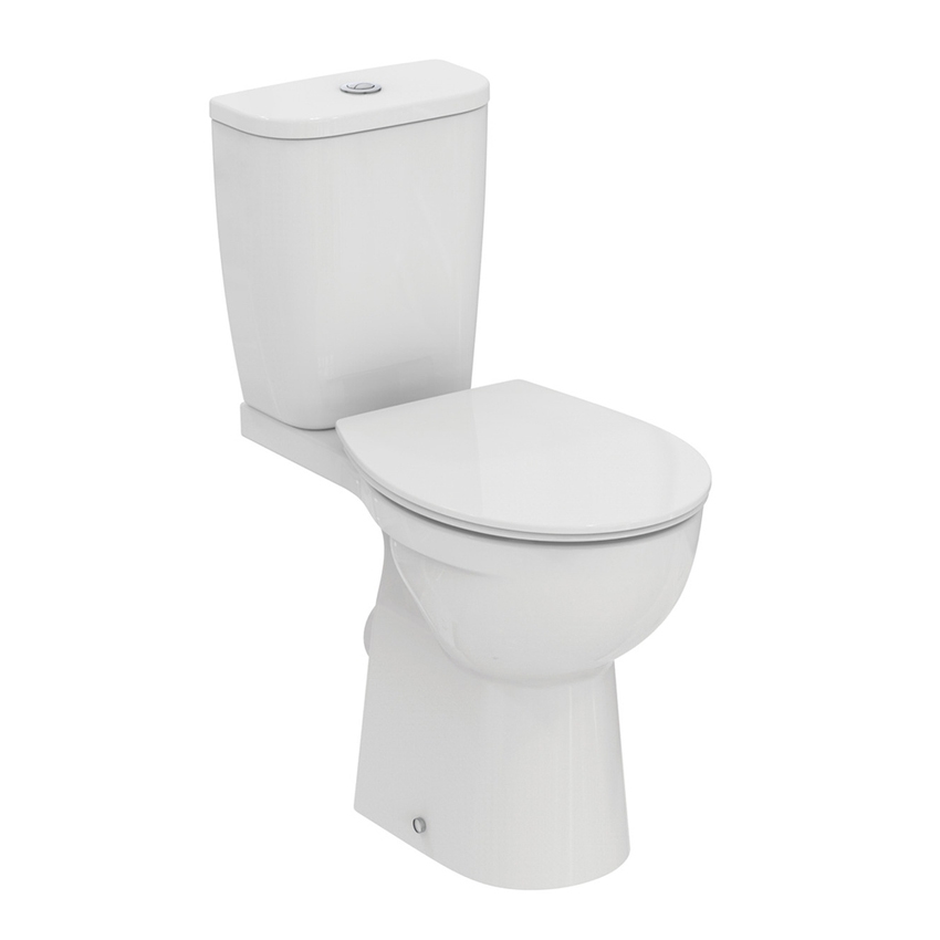 Immagine di Ideal Standard EUROVIT cassetta per vaso monoblocco, con entrata bassa e coperchio, colore bianco finitura lucido T443101