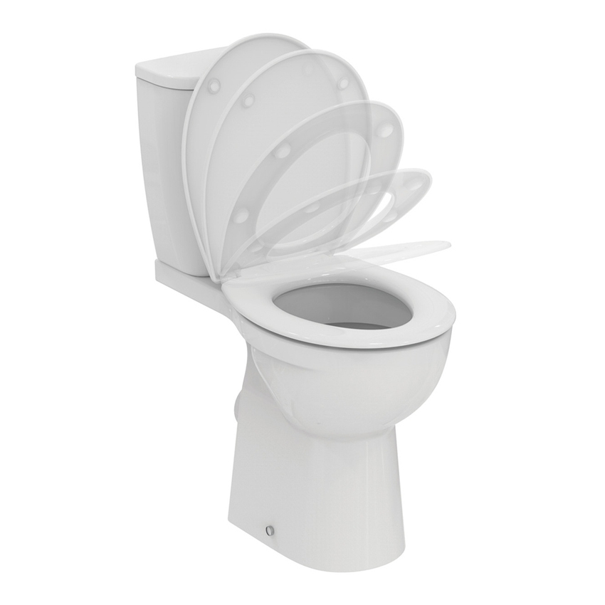 Immagine di Ideal Standard EUROVIT cassetta per vaso monoblocco, con entrata bassa e coperchio, colore bianco finitura lucido T443101