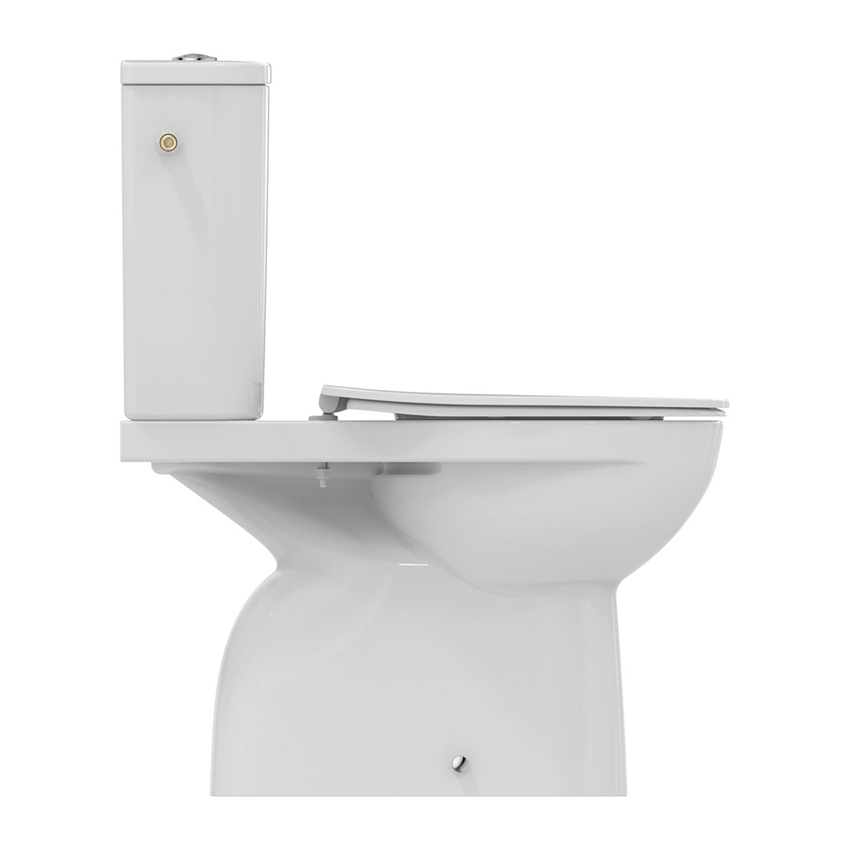 Immagine di Ideal Standard EUROVIT cassetta per vaso monoblocco, con entrata laterale e coperchio, colore bianco finitura lucido T443201