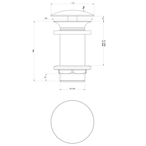 Immagine di Gessi GOCCIA piletta con scarico libero, per lavabo senza troppopieno, finitura cromo 01391#031