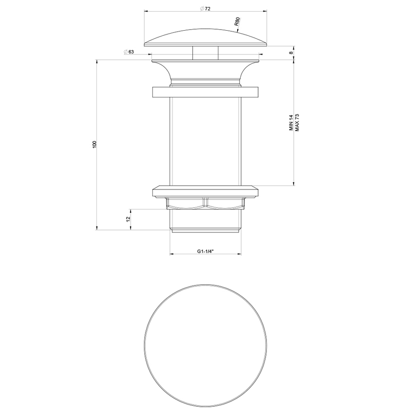 Immagine di Gessi GOCCIA piletta con scarico libero, per lavabo senza troppopieno, finitura cromo 01391#031