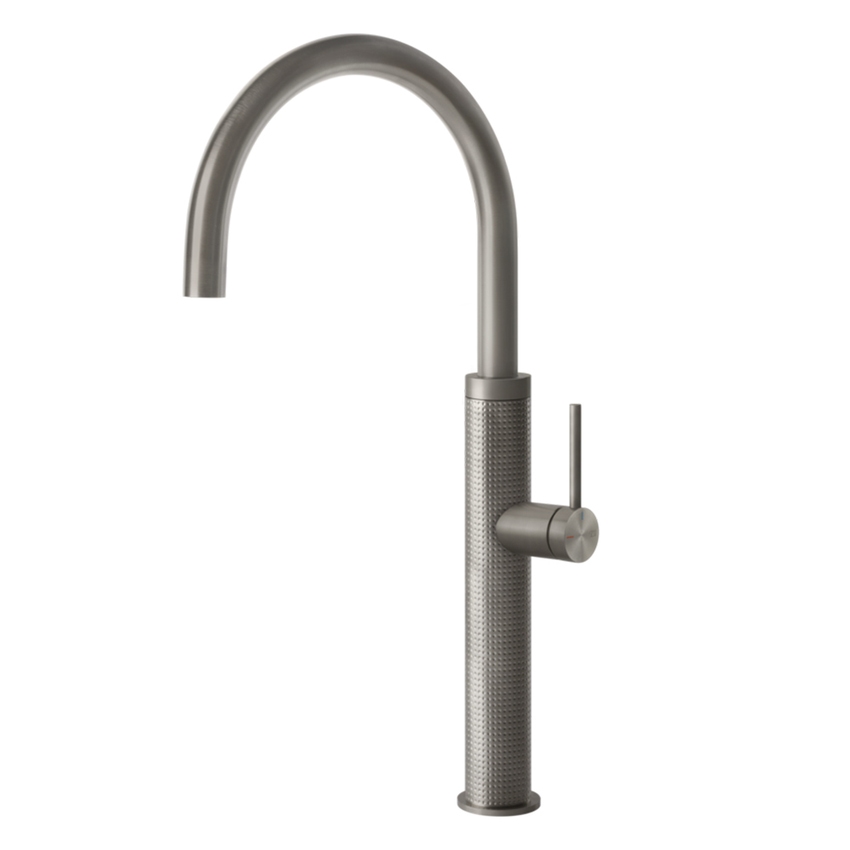 Immagine di Gessi 316 miscelatore monocomando H.47 cm, con bocca girevole, finitura steel brushed 60020#239