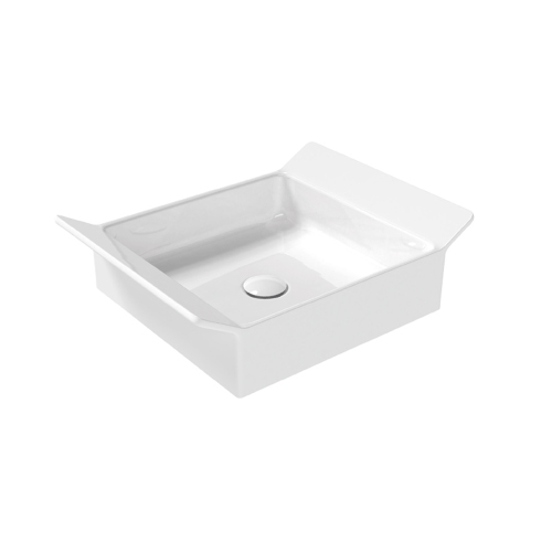 Immagine di Flaminia BOX 40 lavabo da appoggio L.40 cm, senza foro per rubinetteria e senza troppopieno, colore bianco finitura lucido BX40A