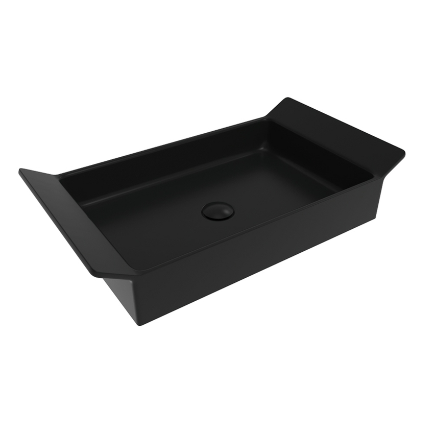 Immagine di Flaminia BOX 60 lavabo da appoggio L.60 cm, senza foro per rubinetteria e senza troppopieno, colore carbone finitura opaco BX60ACAR