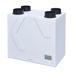 Immagine di Mitsubishi Recuperatore di calore, sensibile residenziale, installazione verticale, con attacchi a destra, portata d'aria 500 m³/h VL-500CZPVU-R-E