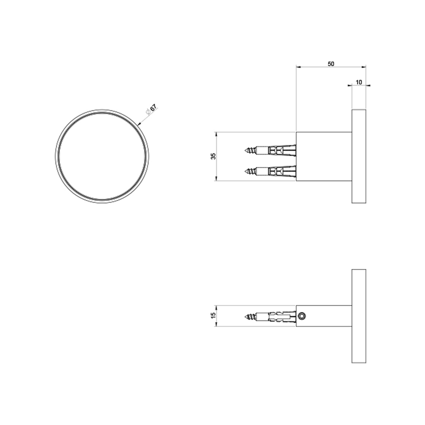 Immagine di Gessi ORIGINI appendino rotondo a parete, finitura cromo 66521#031