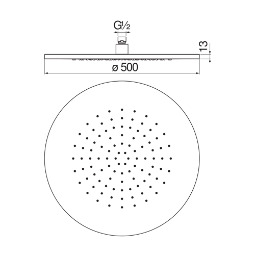 Immagine di Nobili Soffione a snodo rotondo ø 50 cm in acciaio inox, finitura cromo AD139/115CR
