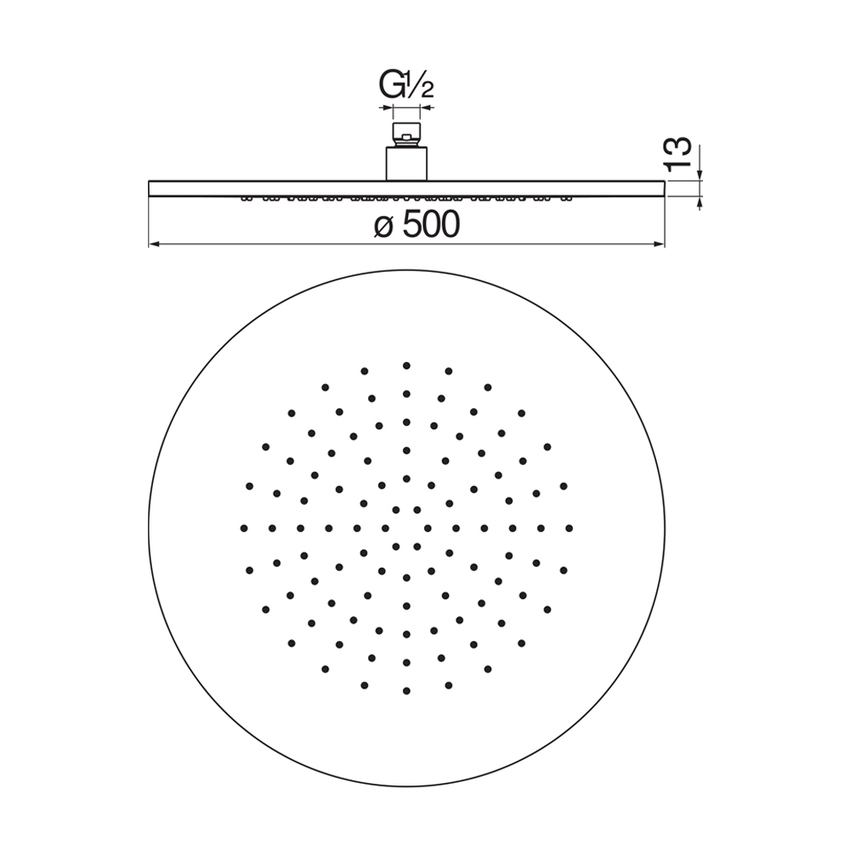 Immagine di Nobili Soffione a snodo rotondo ø 50 cm in acciaio inox, finitura cromo AD139/115CR
