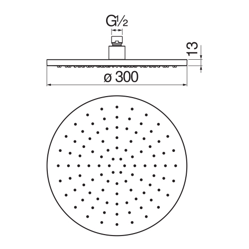 Immagine di Nobili Soffione a snodo rotondo ø 30 cm in acciaio inox, finitura cromo AD139/113CR