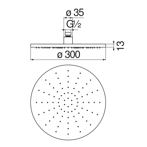 Immagine di Nobili Soffione a snodo rotondo ø 30 cm, finitura cromo AD139/63CR