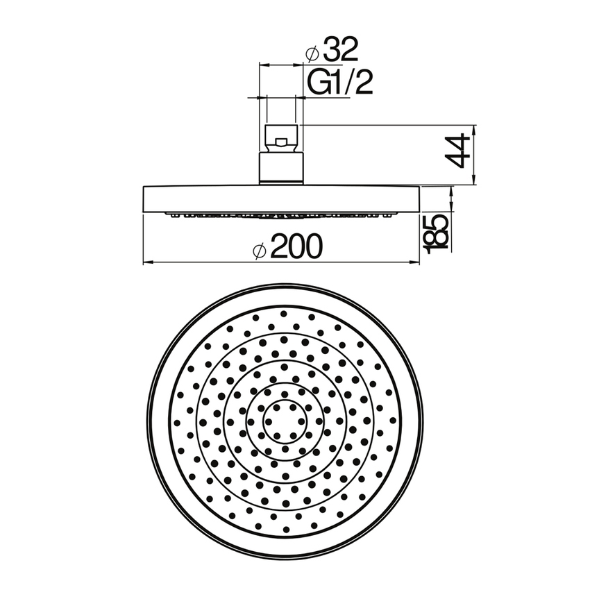 Immagine di Nobili Soffione a snodo rotondo ø 20 cm, finitura cromo WE00139/94CR