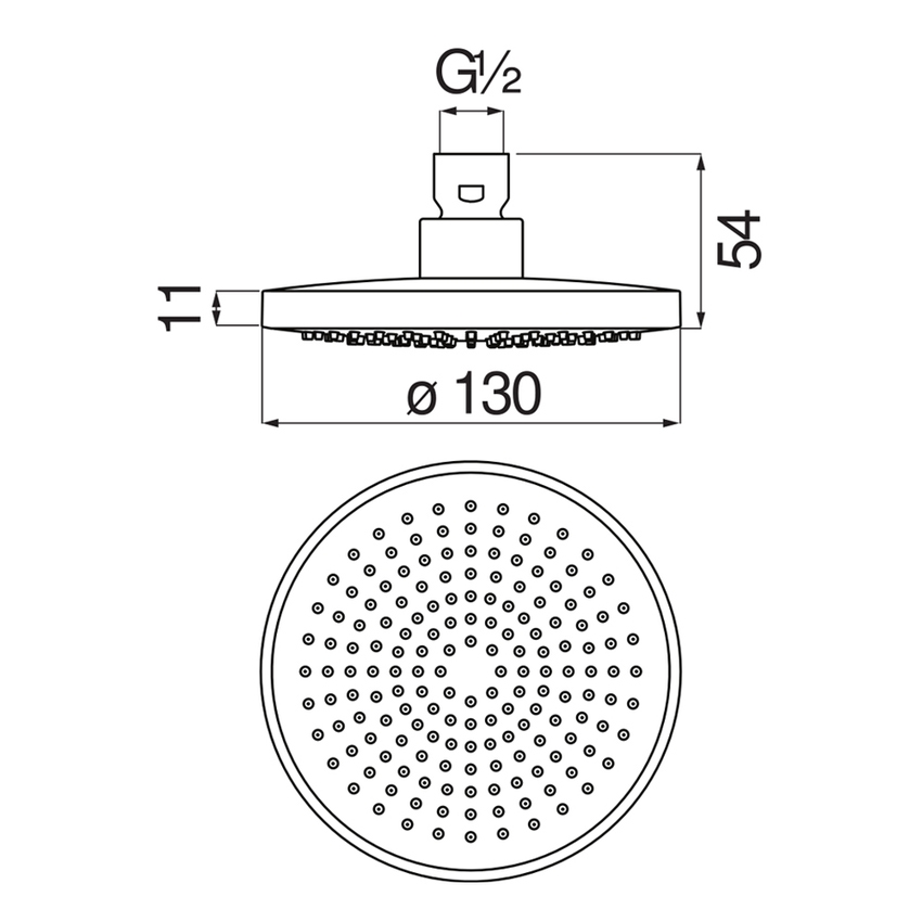 Immagine di Nobili Soffione a snodo rotondo ø 13 cm, finitura cromo AD139/140CR